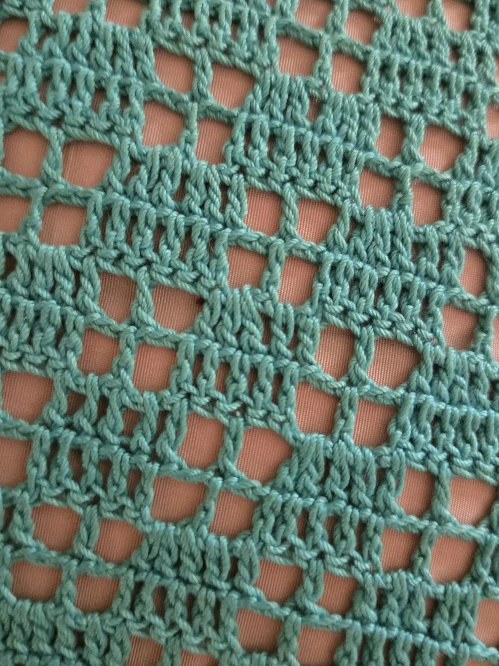 Small Vintage Handmade Crocheted Square Pillow